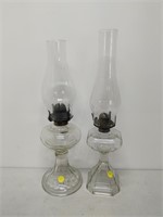 2 oil lamps- tallest 18.5''
