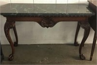 Marble Top Console Table with Ball and Claw Feet