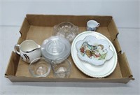 lot of glassware- plates, cream dishes, etc.