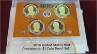 2014 US PRESIDENTIAL $1 COIN PROOF SET