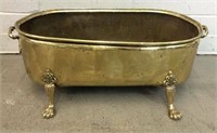 Footed Hammered Brass Planter