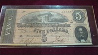 1864 $5 CONFEDERATE NOTE