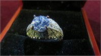 STAMPED .925 LADIES WH SAPPHIRE RING SZ 6