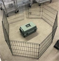 Foldable Pet Barrier Fence and Carrier Crate