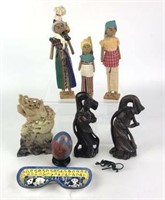 Carved Soapstone, Cloisonné Egg, & Asian Figurines