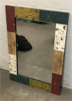 Wood Framed Beveled Mirror