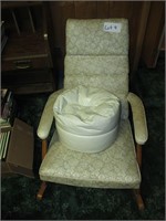 vintage rocking chair with foot stool