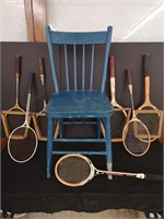 Vintage Rackets and Utility Chair