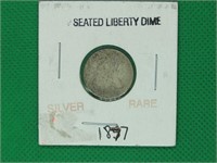 1877 Seated Liberty Dime, Silver, Rare