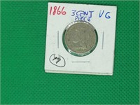 1866 Three Cent Piece, VG