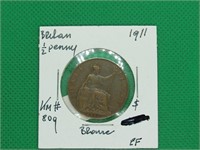 1911 Britain 1/2 Penny, VF