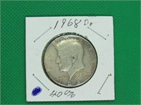 1968-D Kennnedy Half Dollar, 40% Silver