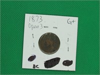 1873 Indian Head Cent, Open 3, G+