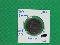 1887 Britain 1/2 Penny, VF