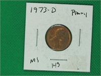 1973-D Wheat Cent Penny, MS