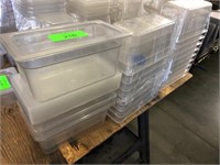 (21) CAMBRO 1/3 X 6" STORAGE BINS W/ LIDS