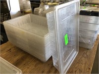 (19) CAMBRO 18 X 26 X 5.5" PLASTIC BINS W/ (11) LI