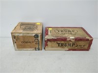 cobalt and the trump cigar boxes with buttons