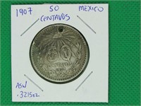 1907 Fifty Centavos, Mexico