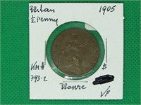 1905 Britain 1/2 Penny, VF