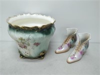 RS decorative glass shoes and glass vase