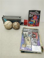 vintage comics, baseballs, transformers toys, etc.