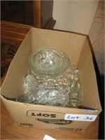 box of vintage glass