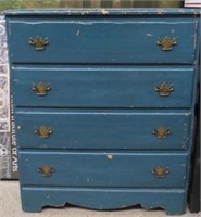 Vintage 37"x30"x17" Blue Dresser Needs Refinishing