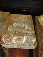 box of vintage glass