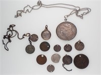 Coin Jewelry Lot w/ Early 19.c Coins