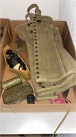 WWII Era Leg Gaiters, Unopened First Aid Kit, &