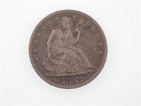 1858 US Seated Liberty Silver Half Dollar