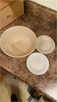 Warranted Serving Bowl & Two Ironstone Plates