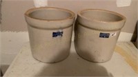 Two One Gallon Ruckle's Stoneware Crocks