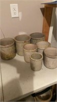 Seven Assorted Stoneware Crocks