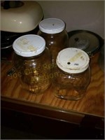 Glass Coffee Jar & Two Pickle Jars
