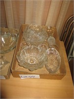box of vintage glass items