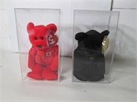 2 VINTAGE COLLECTIBLE TY BEAR IN CASE