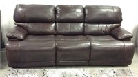 Dual power recline leather sofa