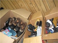 LARGE BOXES OF MISMATCHED SHOES,BOOTS,ETC-SEE DISC