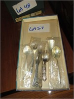 small box of silver plated items