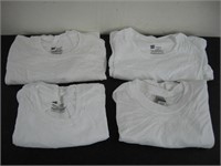 4 NEW SZ.LG WHT T-SHIRTS-HANES & GILDAN