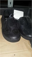 Girls black slip-on shoes size 1