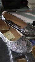 Girls sparkly flats size 3