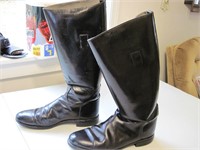 F480 - Black Riding Boots - 10.5