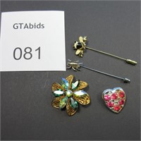 BROOCHES & STICK PINS