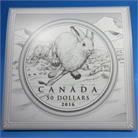 $50 FINE SILVER 2016 "HARE" - CANADA