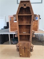 Wood coffin/ bookcase handmade by Larry Johnson