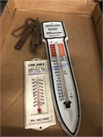 Advertising thermometers, bottle openers