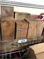 Swift wood box w/ cheese, cigar boxes